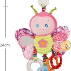 Happy Monkey Baby Speelgoed Rammelaar Met Bijtring En Activiteiten Vlinder Roze -Goedkope muziekmobielen winkel 525x840
