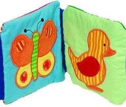 Cause STOFFEN BOEKJE 13x13cm, Met Rammelaar, Pieper En Knisperfolie, In Katoen