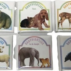 Flash Promoties Plastic/ Karton - Set Van 6 Blok Boekjes - Babydiertjes
