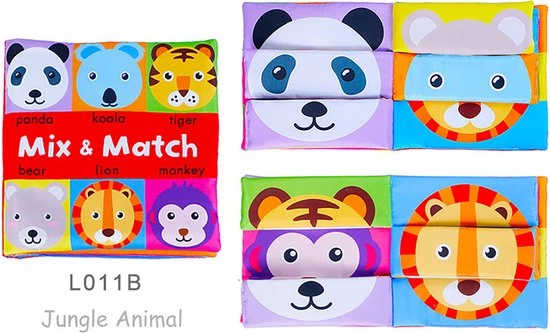 Funny Zoo Baby Speelgoed/knisperboekje /Educatief Baby Speelgoed /baby Born/boek Voor Kinderen/ Baby Boek /Zacht Speelgoed/Speelgoed Voor Baby/ Face Matching Boek/ Mix & Match Jungle Animals 4 Funny Zoo Baby Speelgoed/knisperboekje /Educatief Baby Speelgoed /baby Born/boek Voor Kinderen/ Baby Boek /Zacht Speelgoed/Speelgoed Voor Baby/ Face Matching Boek/ Mix & Match Jungle Animals - Afbeelding 2