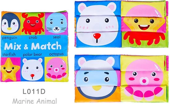 Funny Zoo Baby Speelgoed/knisperboekje /Educatief Baby Speelgoed /baby Born/boek Voor Kinderen/ Baby Boek /Zacht Speelgoed/Speelgoed Voor Baby/ Face Matching Boek/ Mix & Match Ocean Animals 4 Funny Zoo Baby Speelgoed/knisperboekje /Educatief Baby Speelgoed /baby Born/boek Voor Kinderen/ Baby Boek /Zacht Speelgoed/Speelgoed Voor Baby/ Face Matching Boek/ Mix & Match Ocean Animals - Afbeelding 2