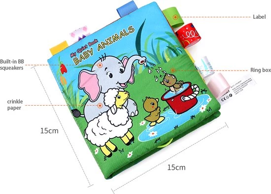 BBSKY Baby Speelgoed 0 Jaar/ Baby Boek/ Baby Born/boek Voor Kinderen/Zachte Doek Boeken /Boek Speelgoed /cadeau Voor Baby/ Boek Voor Kinderen/ Boek Voor Kinderen/ My Quite Book Baby Animals 4 BBSKY Baby Speelgoed 0 Jaar/ Baby Boek/ Baby Born/boek Voor Kinderen/Zachte Doek Boeken /Boek Speelgoed /cadeau Voor Baby/ Boek Voor Kinderen/ Boek Voor Kinderen/ My Quite Book Baby Animals - Afbeelding 2