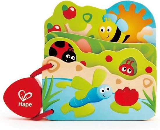 Hape Houten Babyboekje Insecten 16 X 12,5 Cm 3 Hape Houten Babyboekje Insecten 16 X 12,5 Cm