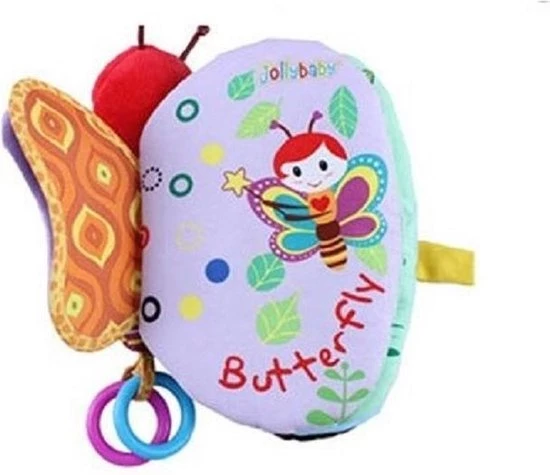 Jollybaby Pluche Baby Speelgoed Vlinder Boekje Met Voelelementen Etc. 6 Jollybaby Pluche Baby Speelgoed Vlinder Boekje Met Voelelementen Etc. - Afbeelding 4