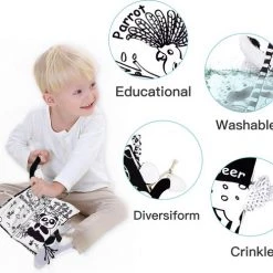 Jollybaby Baby Speelgoed/kinderboekenweek/ Baby Born/boek Voor Kinderen/ Schoencadeautjes Sinterklaas/ Sinterklaas/ Kerstcadeau/Educatief Baby Speelgoed /Zacht Baby Boek /Zacht Speelgoed/Speelgoed Voor Baby/ Zwart En Wit Boek / "farm Tails" Thema -Goedkope muziekmobielen winkel 550x489