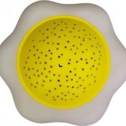 Merkloos Sterrenprojector Met Muziek - Lamp - Wit / Geel - Kunststof - Batterijen Inbegrepen