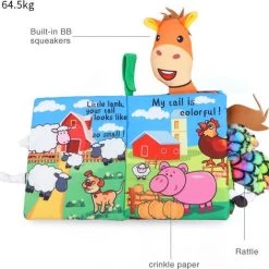 BBSKY Baby Boek/knisperboekje /baby Born/sinterklaas/ Kerstcadeau/boek Voor Kinderen/ Educatief Baby Speelgoed /Zacht Baby Boek /Zacht Speelgoed/Speelgoed Voor Baby/ Speelgoed Voor Kinderen/" Funny Farm" Thema -Goedkope muziekmobielen winkel 550x517 4