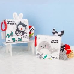 Jollybaby Baby Speelgoed/knisperboekje /Educatief Baby Speelgoed /kerstcadeau/ Schoencadeautjes Sinterklaas/ Sinterklaas/ Zacht Baby Boek /Zacht Speelgoed/Speelgoed Voor Baby/ Speelgoed Voor Kinderen/zwart En Wit Boek/ "marine Animals" Thema -Goedkope muziekmobielen winkel 550x523 3