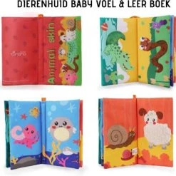 Tumama® Knisperboekje Baby Eerste Jaar “Dieren Vachten“ Voelboekje - Sinterklaas Kerst Cadeau - Educatief Voel Knisper Boek Speelgoed