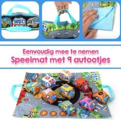 Allerion® Allerion Speelmat Met Autootjes – Opvouwbaar – Met 9 Pluche Autootjes – Inclusief Hengsels – Vanaf 0 Jaar -Goedkope muziekmobielen winkel 550x533