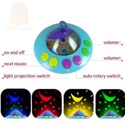 Merkloos Kleurvolle Baby Muziek Mobiel Met Afstandsbediening En Sterren Projector -Goedkope muziekmobielen winkel 550x536
