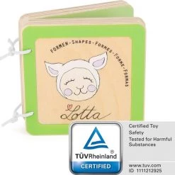 SFC Toys Houten Baby Boekjes / Plaatjes Boek - Lotta Het Lammetje (vormen) - Interactief - FSC® - Baby Speelgoed Vanaf 1 Jaar