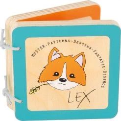 SFC Toys Houten Baby Boekjes / Plaatjes Boek - Lex De Vos (patronen) - Interactief - FSC® - Baby Speelgoed Vanaf 1 Jaar