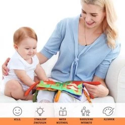 Tumama® Knisperboekje Baby Eerste Jaar “Groen“ Staarten Dieren Voelboekje - Sinterklaas Kerst Cadeau - Educatief Voel Knisper Boek Speelgoed -Goedkope muziekmobielen winkel 550x550 188