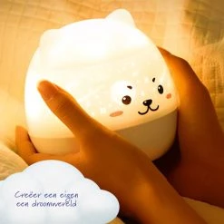 Kamyra® Nachtlampje Kinderen Projector - Sterrenprojector Muziek - Kinderkamer - Baby -6 Projecties-Nachtlamp Draadloos - 120x120x116mm -Goedkope muziekmobielen winkel 550x550 432