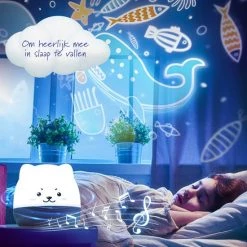 Kamyra® Nachtlampje Kinderen Projector - Sterrenprojector Muziek - Kinderkamer - Baby -6 Projecties-Nachtlamp Draadloos - 120x120x116mm -Goedkope muziekmobielen winkel 550x550 434