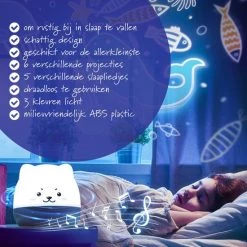 Kamyra® Nachtlampje Kinderen Projector - Sterrenprojector Muziek - Kinderkamer - Baby -6 Projecties-Nachtlamp Draadloos - 120x120x116mm -Goedkope muziekmobielen winkel 550x550 435