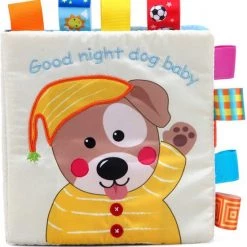 BBSKY Baby Speelgoed 0 Jaar/ Baby Boek/ Baby Born/boek Voor Kinderen/Zachte Doek Boeken /Boek Speelgoed /cadeau Voor Baby/ Boek Voor Kinderen/ Boek Voor Kinderen/ Good Night Dog Baby