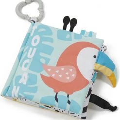 Babyboekje Stof - Eurekakids - Jungle Knisperboekje Baby - Met Clip - Mijn Eerste Stoffen Boekje