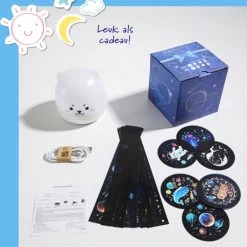 Kamyra® Nachtlampje Kinderen Projector - Sterrenprojector Muziek - Kinderkamer - Baby -6 Projecties-Nachtlamp Draadloos - 120x120x116mm -Goedkope muziekmobielen winkel 550x584 2
