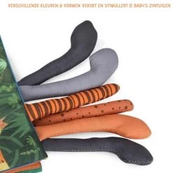 Tumama® Knisperboekje Baby Eerste Jaar “Groen“ Staarten Dieren Voelboekje - Sinterklaas Kerst Cadeau - Educatief Voel Knisper Boek Speelgoed -Goedkope muziekmobielen winkel 550x608 1