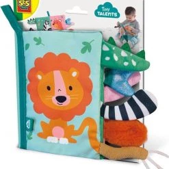 SES Tiny Talents - Sensory Soft Dierenstaarten Boek - Baby Boekje Stof - Knisperboekje