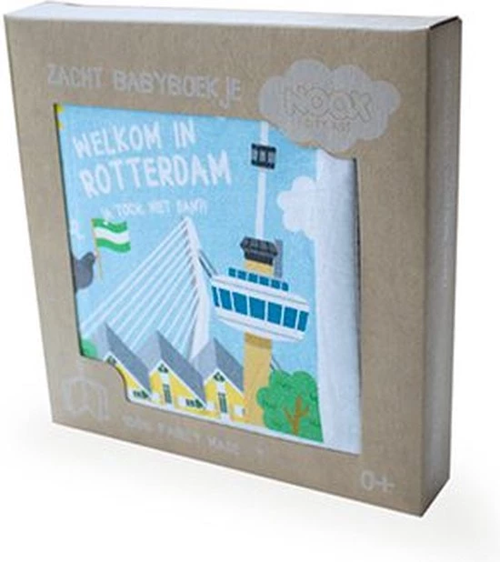 NOOX City Kids Zacht Babyboekje Rotterdam - Fairly Made - In Geschenkverpakking Van Kraft Karton - Duurzaam En Origineel Kraamcadeau 4 NOOX City Kids Zacht Babyboekje Rotterdam - Fairly Made - In Geschenkverpakking Van Kraft Karton - Duurzaam En Origineel Kraamcadeau - Afbeelding 2