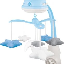 Canpol Babies Elektrische Carrousel Met Projector En Muziekdoos - Slaaptrainer Boxmobiel Blauw Blauw