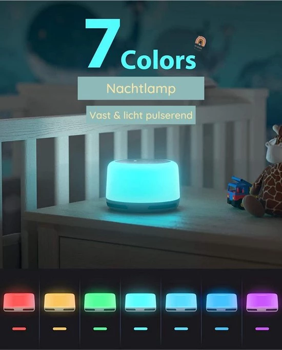By Rosie White Noise Machine Met Bluetooth - Baby Projector - Slaaptrainer - Witte Ruis Baby - Slaaphulp - Slaap Geluidsmachine - Muziekdoosje - Nachtlamp LED Licht - Timerfunctie 5 By Rosie White Noise Machine Met Bluetooth - Baby Projector - Slaaptrainer - Witte Ruis Baby - Slaaphulp - Slaap Geluidsmachine - Muziekdoosje - Nachtlamp LED Licht - Timerfunctie - Afbeelding 3