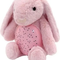 Luna Babyprojector Konijn 25 X 27 X 19 Cm Pluche Roze