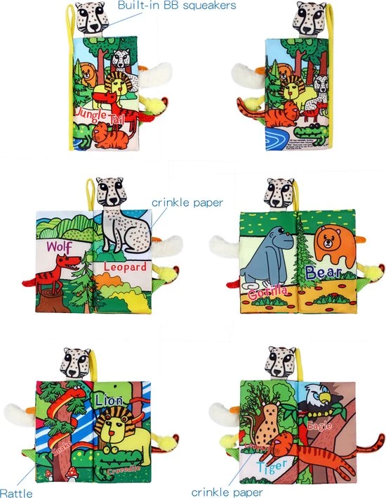 Growth Tree Baby Speelgoed/knisperboekje /baby Born/boek Voor Kinderen/Educatief Baby Speelgoed /Zacht Baby Boek /Zacht Speelgoed/Speelgoed Voor Baby/ Speelgoed Voor Kinderen/ "Jungle Tails" Thema 4 Growth Tree Baby Speelgoed/knisperboekje /baby Born/boek Voor Kinderen/Educatief Baby Speelgoed /Zacht Baby Boek /Zacht Speelgoed/Speelgoed Voor Baby/ Speelgoed Voor Kinderen/ "Jungle Tails" Thema - Afbeelding 2