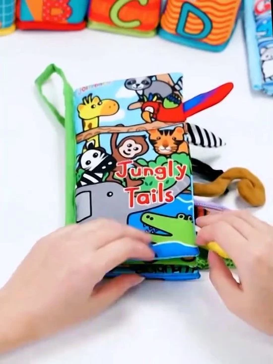 Jollybaby Baby Speelgoed/knisperboekje /baby Born/boek Voor Kinderen/ /Educatief Baby Speelgoed /Zacht Baby Boek /Zacht Speelgoed/Speelgoed Voor Baby/ Speelgoed Voor Kinderen/ "Jungle Tails" Thema 4 Jollybaby Baby Speelgoed/knisperboekje /baby Born/boek Voor Kinderen/ /Educatief Baby Speelgoed /Zacht Baby Boek /Zacht Speelgoed/Speelgoed Voor Baby/ Speelgoed Voor Kinderen/ "Jungle Tails" Thema - Afbeelding 2