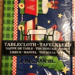 De Wereld Tafelkleed Kerst 140x200 Cm Met Kerstman En SNEEUWPOP - Kerstkleed Kerstmis - Afneembaar Kersttafelkleed